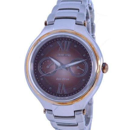 Citizen Brown Dial Stainless Steel Eco-Drive FD4007-51W Women's Watch