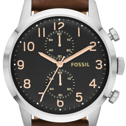 Fossil Townsman Chronograph Brown Leather Strap FS4873 Men's Watch