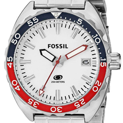 Fossil Quartz Breaker White Dial Stainless Steel FS5049 Men's Watch