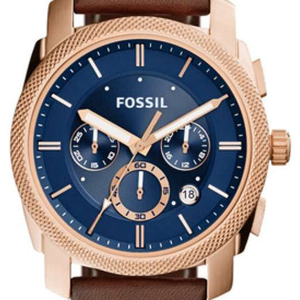 Fossil Machine Chronograph Quartz Brown Leather Strap FS5073 Men's Watch