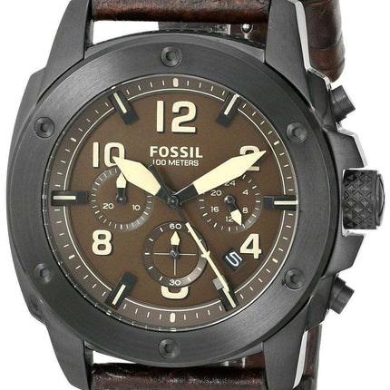 Fossil Modern Machine Chronograph Brown Dial Brown Leather FS5095 Men's Watch