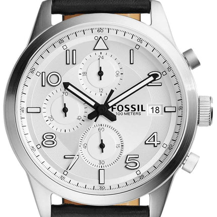 Fossil Daily Chronograph Black Leather FS5136 Men's Watch