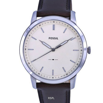 Fossil The Minimalist Stainless Steel Beige Dial Quartz FS5439 Mens Watch