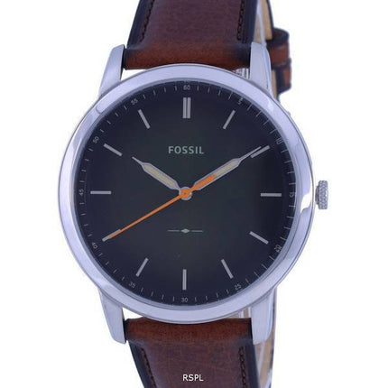 Fossil The Minimalist Green Dial Leather Strap Quartz FS5870 Mens Watch