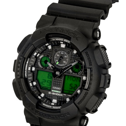 Casio G-Shock Analog Digital Black Dial Resin Quartz GA-100BEG-1A 200M Men's Watch