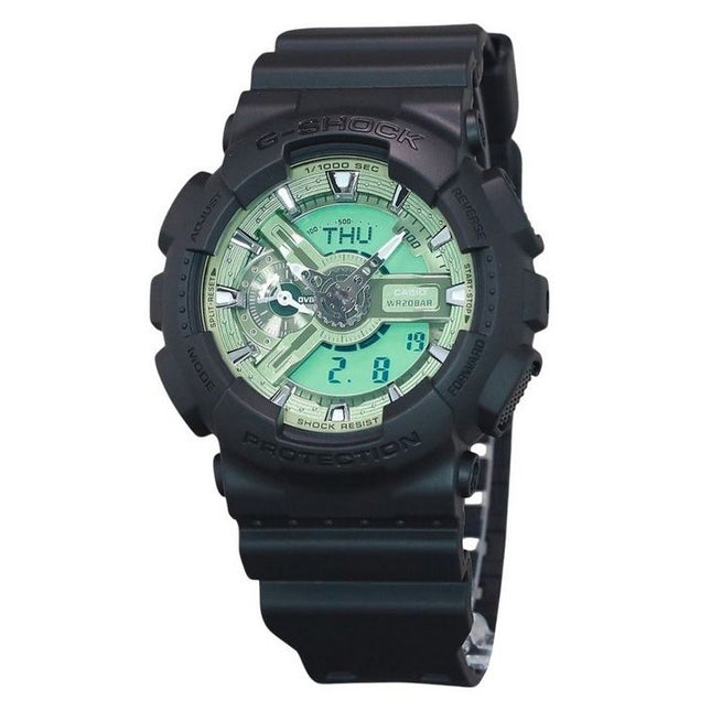 Casio G-Shock Analog Digital Resin Strap Mint Green Dial Quartz GA-110CD-1A3 200M Mens Watch