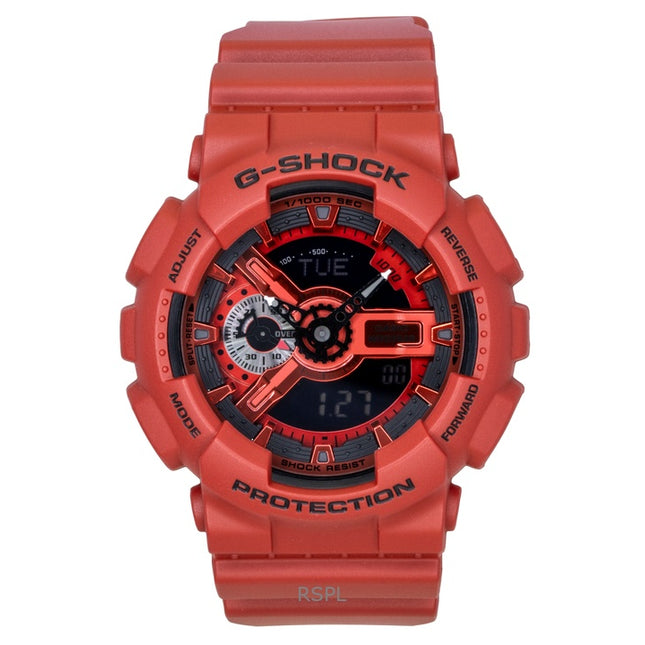 Casio G-Shock Digital Red Bio-Based Resin Strap Quartz GA-110RRB-4A 200M Men's Watch