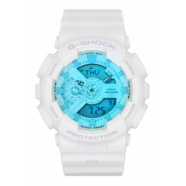 Casio G-Shock Analog Digital White Resin Strap Multicolor Dial Quartz GA-110TL-7A 200M Men's Watch