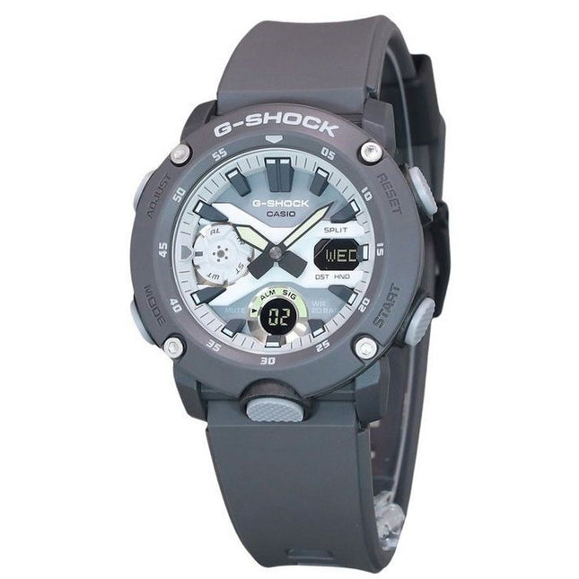Casio G-Shock Hidden Glow Series Analog Digital Resin Strap Grey Dial Quartz GA-2000HD-8A 200M Mens Watch