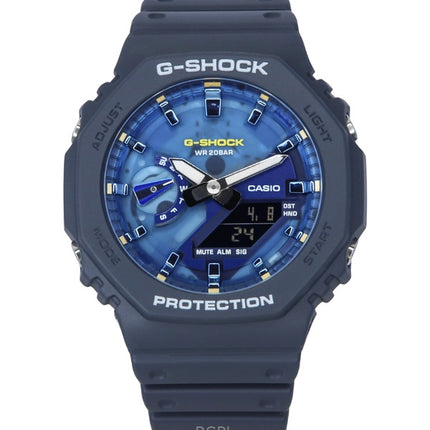 Casio G-Shock Analog Digital Bio-Based Resin Strap Blue Dial Quartz GA-2100AS-2A 200M Men's Watch