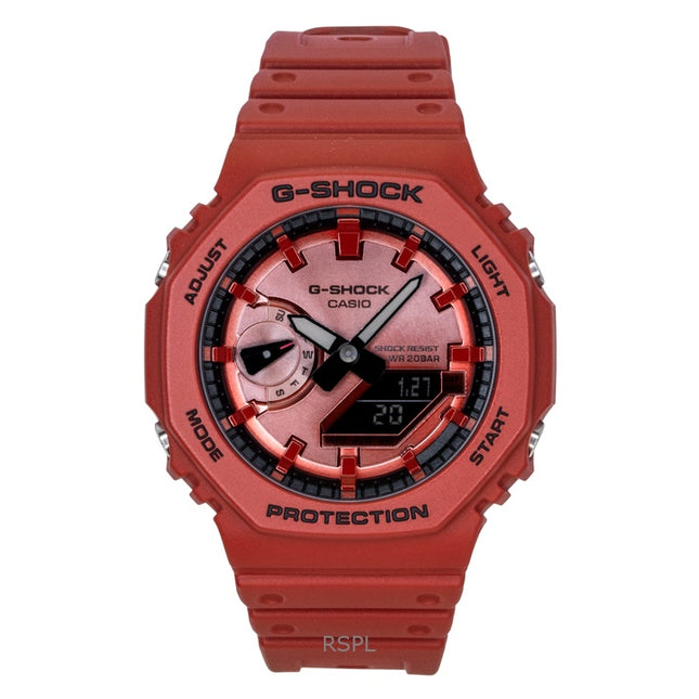 Casio G-Shock Analog Digital Red Bio-Based Resin Strap Quartz GA-2100RRB-4A 200M Men's Watch