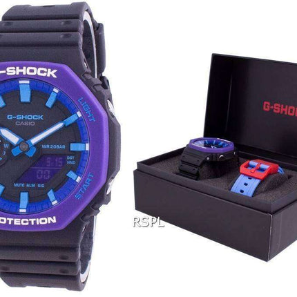 Casio G-Shock World Time Quartz GA-2100THS-1A GA2100THS-1A With Gift Set 200M Men's Watch