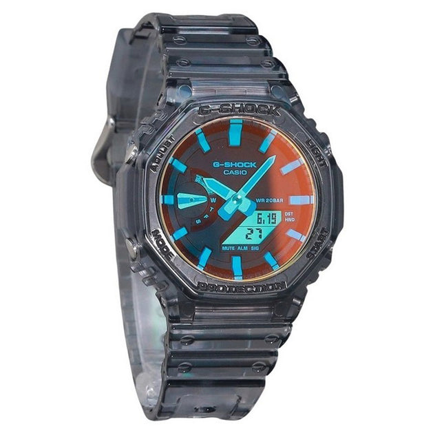 Casio G-Shock Analog Digital Transparent Resin Strap Multicolor Dial Quartz GA-2100TLS-8A 200M Men's Watch