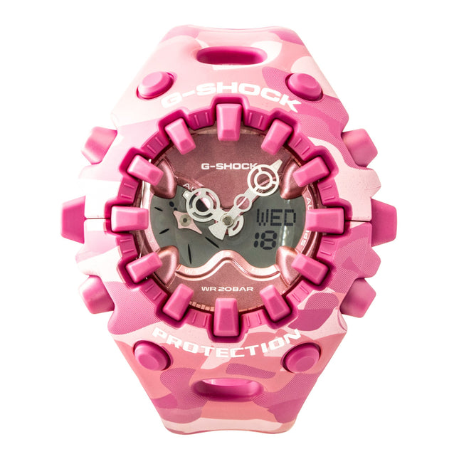 Casio G-Shock Analog Digital Resin Strap Pink Dial Quartz GA-V01CMG-4A 200M Women's Watch