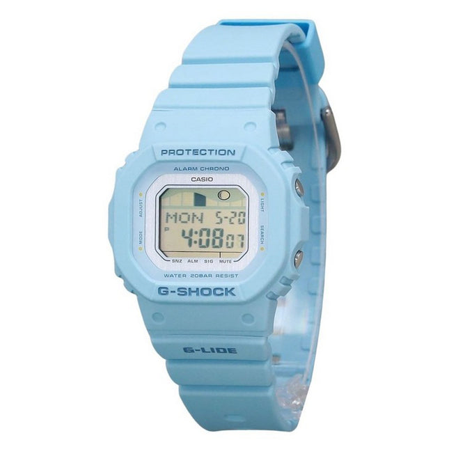 Casio G-Shock G-Lide Digital Light Blue Bio Based Resin Strap Quartz GLX-S5600-2 200M Womens Watch