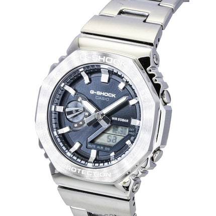 Casio G-Shock G-Steel Analog Digital Stainless Steel Grey Dial Quartz GM-2110D-8A 200M Men's Watch