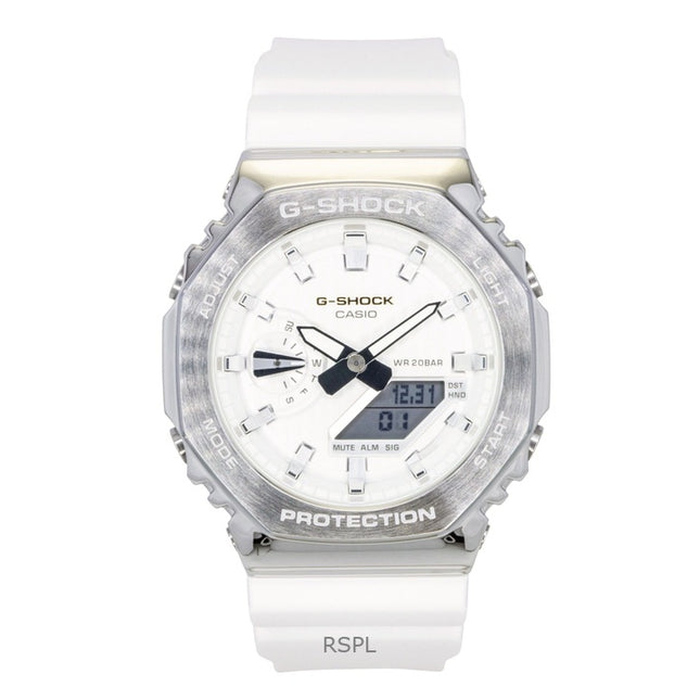 Casio G-Shock G-Steel Analog Digital Limited Edition White Dial Quartz GM-2110SH-7A 200M Men's Watch