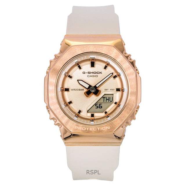 Casio G-Shock Analog Digital Bio-Based Resin Strap Rose Gold Dial Quartz GM-S2110PG-4A 200M Women's Watch