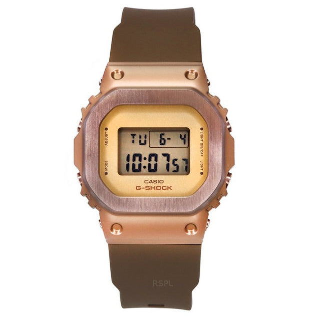 Casio G-Shock Digital Brown Ion Plated Bezel Bio-Based Resin Band Quartz GM-S5600UBR-5 200M Women's Watch