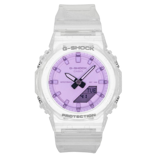 Casio G-Shock Analog Digital Transparent Resin Strap Pink Dial Quartz GMA-P2100SR-7A 200M Women's Watch