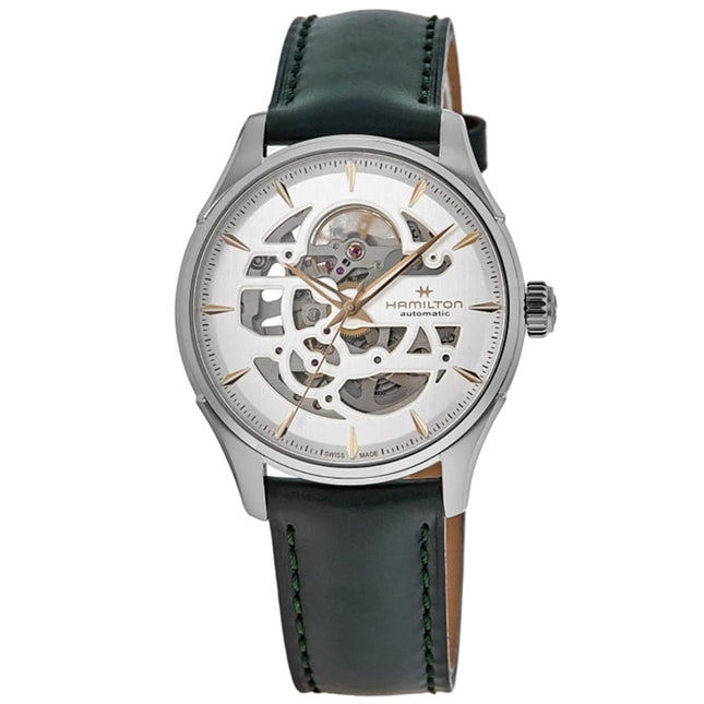 Hamilton Jazzmaster Skeleton Leather Strap White Dial Automatic H42535810 Men's Watch