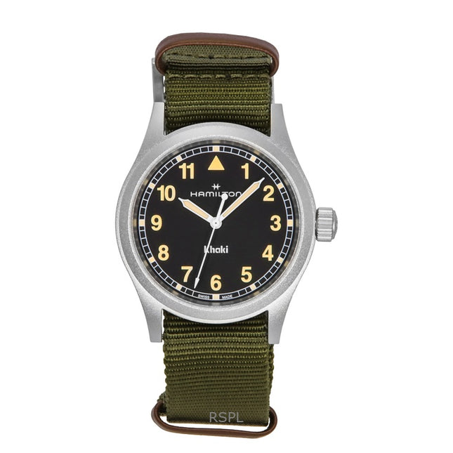 Hamilton Khaki Field Textile Strap Black Dial Quartz H69401930 Unisex Watch