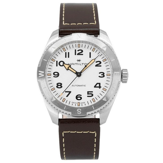 Hamilton Khaki Field Expedition Leather Strap White Dial Automatic H70315510 100M Men's Watch