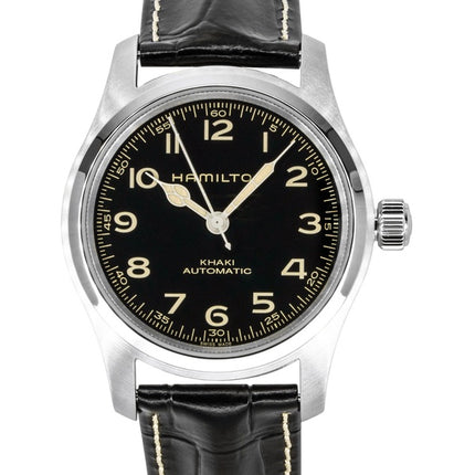 Hamilton Khaki Field Murph Leather Strap Black Dial Automatic H70605732 100M Men's Watch With Extra Bracelet