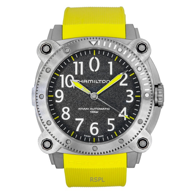 Hamilton Khaki Navy Belowzero Rubber Strap Grey Dial Automatic Diver's H78535380 1000M Men's Watch