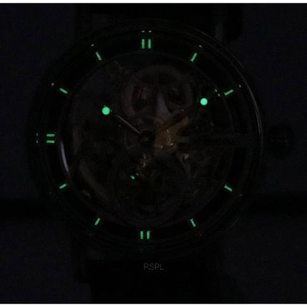 Ingersoll The Herald Leather Strap Silver Skeleton Dial Automatic I00402B Men's Watch