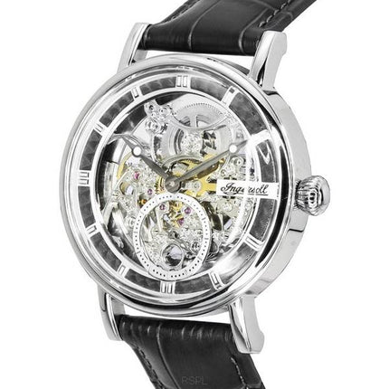 Ingersoll The Herald Leather Strap Silver Skeleton Dial Automatic I00402B Men's Watch