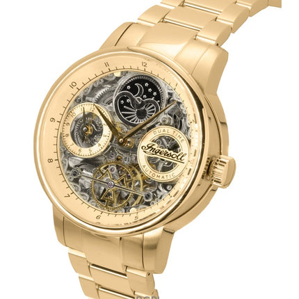 Ingersoll The Jazz Stainless Steel Gold Skeleton Dial Automatic I07711 Men's Watch