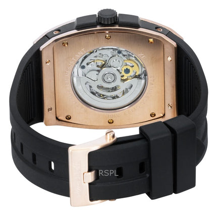 Ingersoll The Challenger PU Rubber Strap Silver Skeleton Dial Automatic I12302 Men's Watch