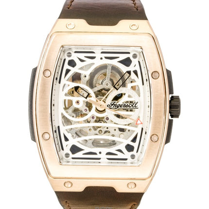 Ingersoll The Challenger Leather Strap Skeleton Silver Dial Automatic I12303 Men's Watch