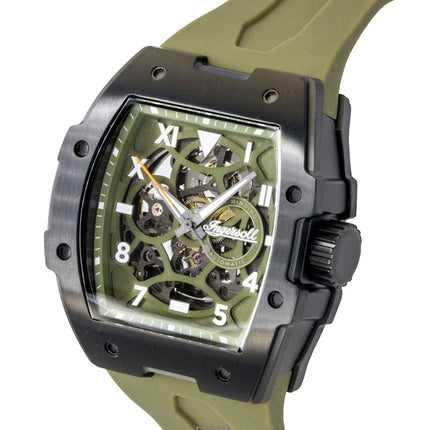 Ingersoll The Play Polyurethane Strap Green Skeleton Dial Automatic I15303 Men's Watch
