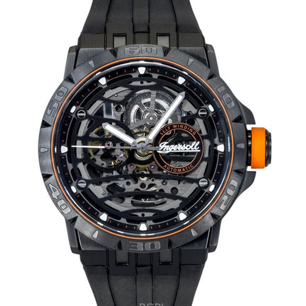 Ingersoll The Rigger Polyurethane Strap Black Skeleton Dial Automatic I17902 Men's Watch