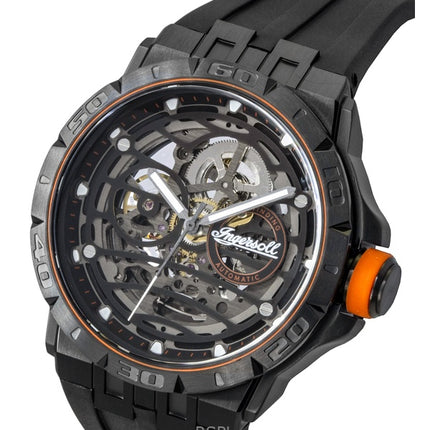 Ingersoll The Rigger Polyurethane Strap Black Skeleton Dial Automatic I17902 Men's Watch