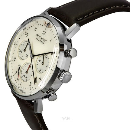 Iron Annie Bauhaus Chronograph Vegan Leather Strap Cream Dial Solar 50865n Men's Watch