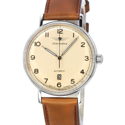 Iron Annie Amazonas Impressions Leather Strap Beige Dial Automatic 59543 Men's Watch