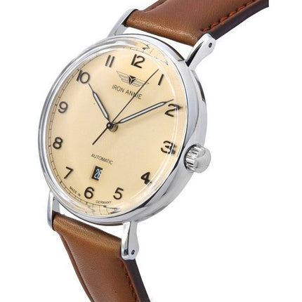 Iron Annie Amazonas Impressions Leather Strap Beige Dial Automatic 59543 Men's Watch