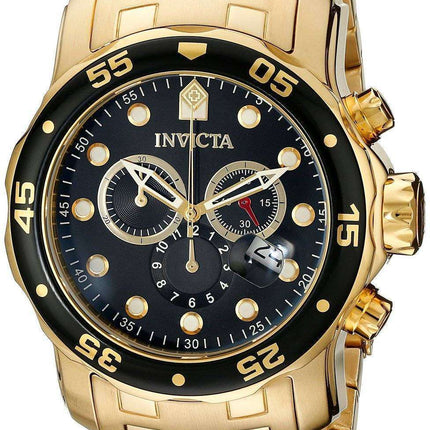 Invicta Pro-Diver Chronograph Gold Tone 200M 0072 Men's Watch