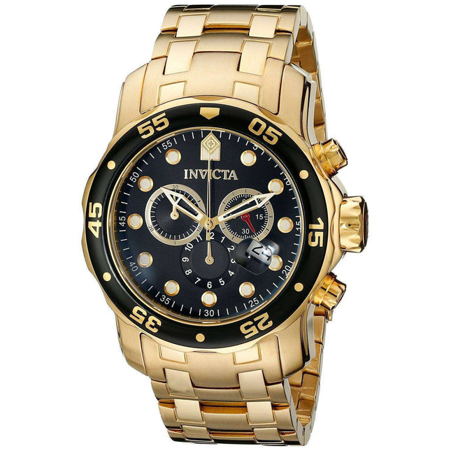 Invicta Pro-Diver Chronograph Gold Tone 200M 0072 Men's Watch