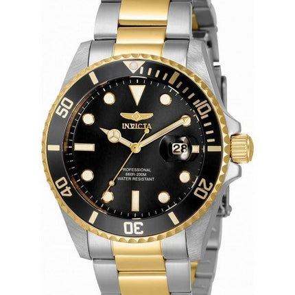 Invicta Pro Diver Black Dial Two Tone Stainless Steel Quartz 33275 200M Womens Watch
