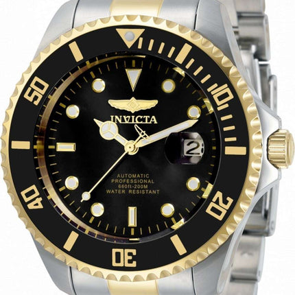 Invicta Pro Diver Black Dial Two Tone Stainless Automatic 34041 200M Mens Watch