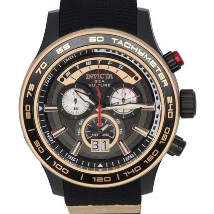 Invicta Sea Vulture Black Silicone Black Dial Quartz 35025 100M Men's Watch