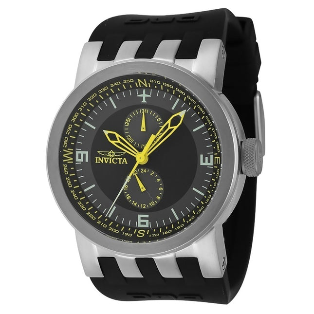 Invicta DNA Silicone Strap Grey And Black Multifunction Dial Quartz 44225 100M Men's Watch