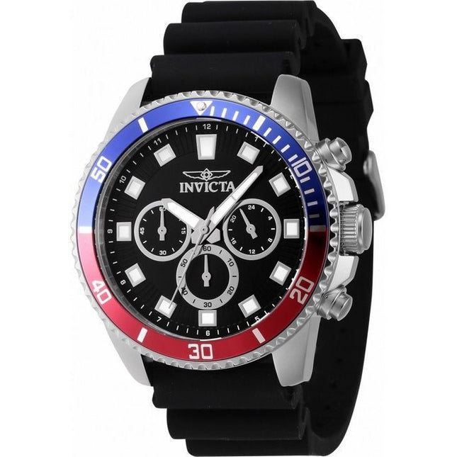 Invicta Pro Diver Chronograph Silicone Strap Black Dial Quartz 46119 Men's Watch