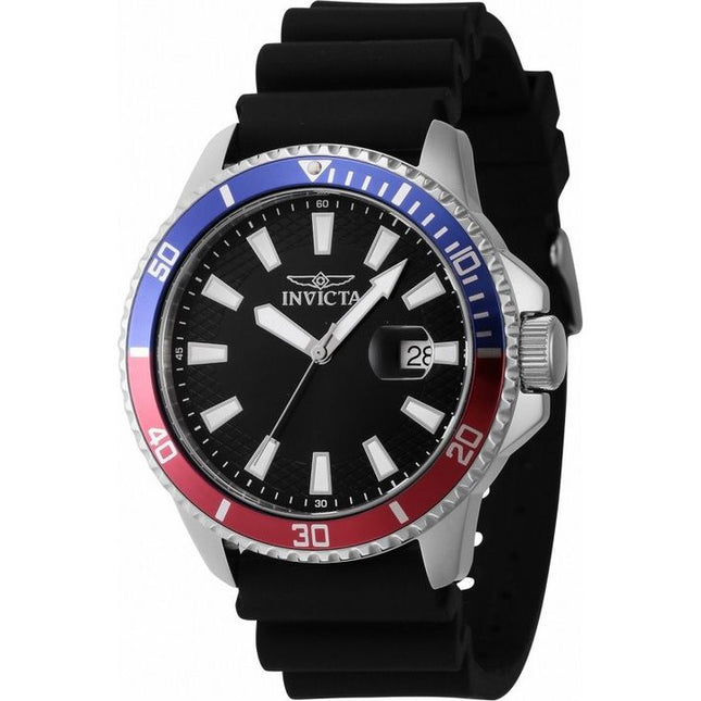 Invicta Pro Diver Silicone Strap Black Dial Quartz 46131 Men's Watch