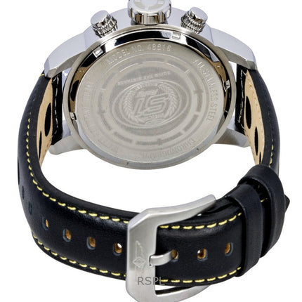 Invicta S1 Rally Chronograph GMT Leather Strap Yellow and Black Dial Quartz 48616 100M Men's Watch