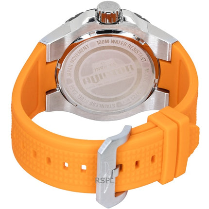 Invicta Aviator Orange Silicone Strap Gunmetal Dial Quartz 49721 100M Men's Watch